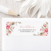 Étiquette Personnalisé élégant rose floral rose (En situation)