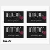 Étiquette personnalisé "fait maison avec amour" (Feuille)