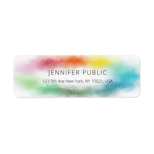 Étiquette Personnalisé Moderne Coloré Abstrait Élégant (Devant)