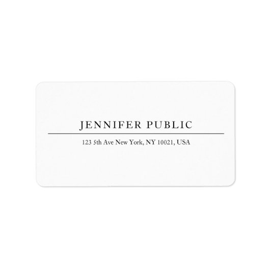 Étiquette Personnalisé Moderne Minimal Élégant Professionnel (Devant)