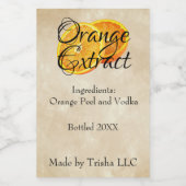 Étiquette personnalisé Orange Extrait (Étiquettes simples)