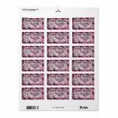 Étiquette personnalisé Pink and Black Skull w Cros (Feuille entière)
