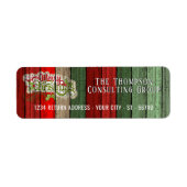 Étiquette Personnalisé Rouge Vert Patiné Planes Motif en boi (Devant)