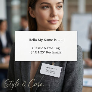 Étiquette personnalisée 3X1.2 Nom Style Simple Pro
