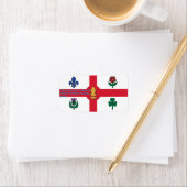 Étiquette personnalisée avec le drapeau de Montréa (En situation)
