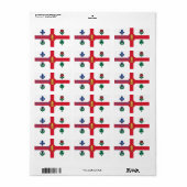 Étiquette personnalisée avec le drapeau de Montréa (Feuille entière)