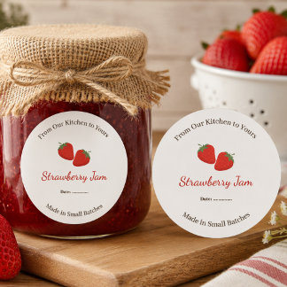 Étiquette personnalisée de confiture de fraise de