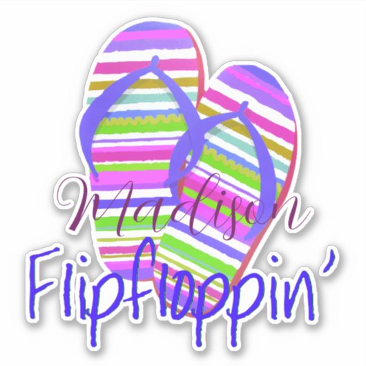 Étiquette personnalisée de Flip floppin' (Devant)