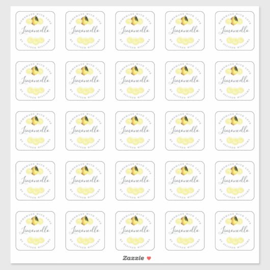 Étiquette personnalisée de Limoncello fait maison  (Feuille)