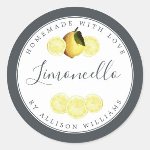 Étiquette personnalisée de limoncello fait maison 