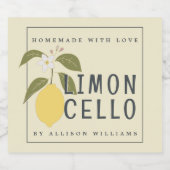 Étiquette personnalisée de limoncello fait maison (Étiquettes simples)