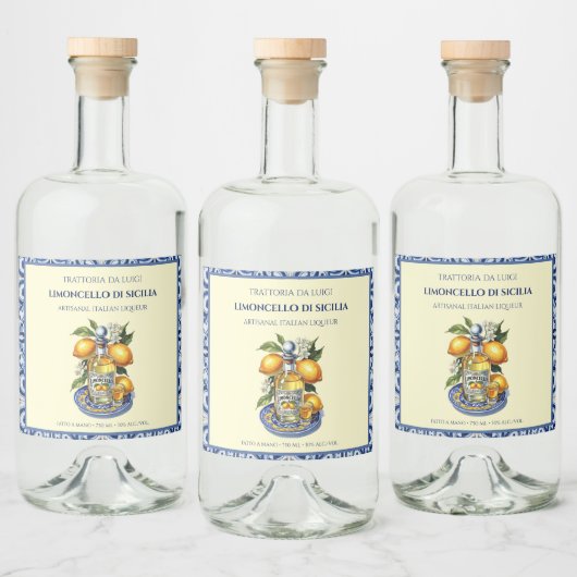 Étiquette personnalisée de limoncello pour restaur (Bouteilles)