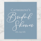 Étiquette personnalisée de mariage Dusty Blue avec (Étiquettes simples)