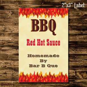Étiquette personnalisée de sauce piquante BBQ 2x3"