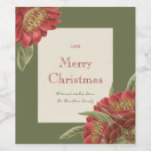 Étiquette personnalisée de vacances florale rouge  (Étiquettes simples)