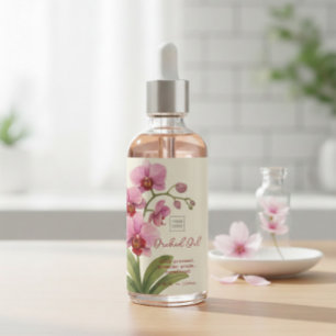 Étiquette personnalisée d'huile d'orchidée faite m