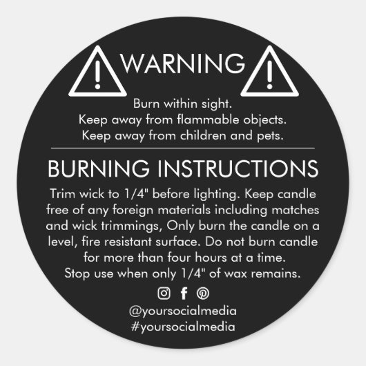 Étiquette personnalisée d'instructions de sécurité (Devant)