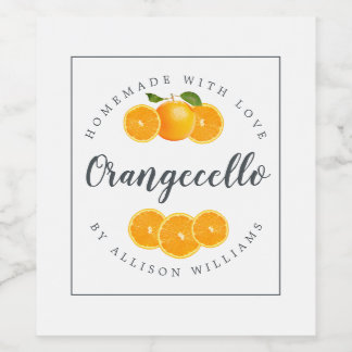 Étiquette personnalisée d'Orangecello fait maison