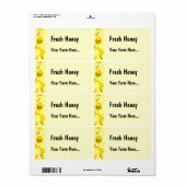 Étiquette personnalisée Honey Bee Honeycomb ou Éti (Feuille entière)