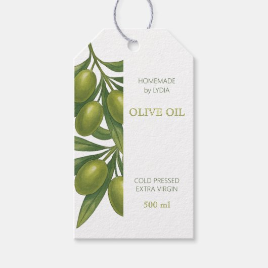 Étiquette personnalisée pour huile d'olive (Devant)