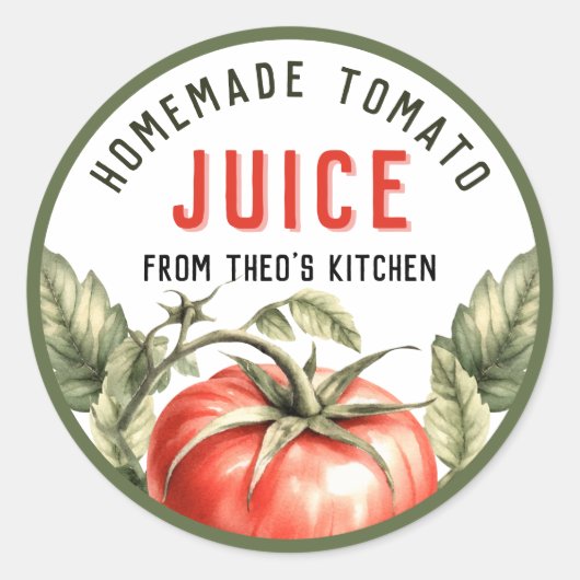 Étiquette personnalisée pour jus de tomate de styl (Devant)