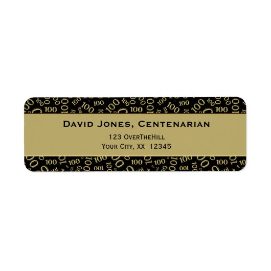 Étiquette Personnaliser : Centenaire, 100e anniversaire Thèm (Devant)