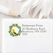 Étiquette Personnaliser Goldfinch et Wreath (En situation)