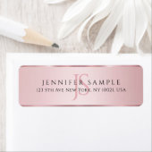 Étiquette Personnaliser l'adresse de retour or Rose Monogram (En situation)