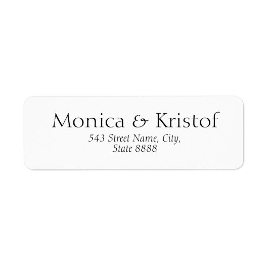Étiquette Personnaliser mariage simple noir en blanc élégant (Devant)