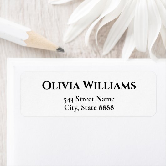 Étiquette Personnaliser simple texte noir en blanc élégant (En situation)