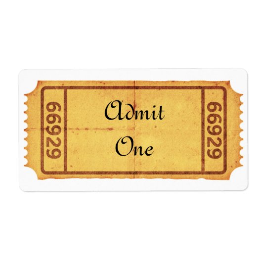 Étiquette PERSONNALISER - Vieux billet d'entrée vierge (Devant)