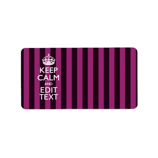 Étiquette Personnalized KEEP CALM and Your Text on Pink (Devant)