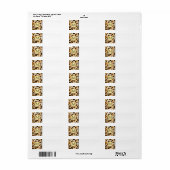 Étiquette Personnalized Monogram Leopard Print Pattern (Feuille entière)