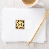 Étiquette Personnalized Monogram Leopard Print Pattern (En situation)