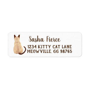 Étiquette Personne Kitty de chat siamois de Sasha semblant