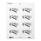 Étiquette Personnel Musical Treble Clef Merci Notes Design (Feuille entière)