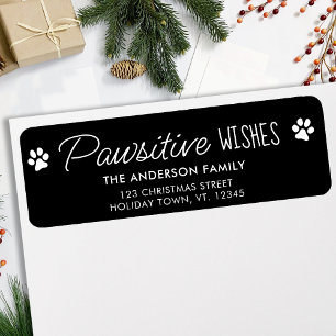Étiquette Pet Cat Dog Fête Noël Adresse de retour