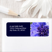 Étiquette Pétales bleues (En situation)