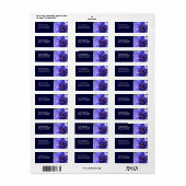 Étiquette Pétales bleues (Feuille entière)