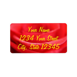 Étiquette Pétales de rose rouge