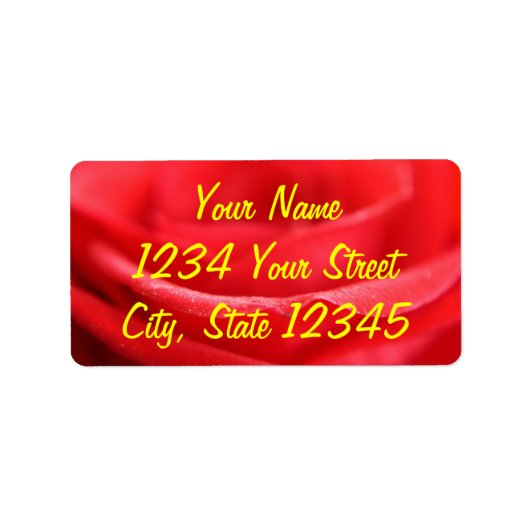 Étiquette Pétales de rose rouge (Devant)