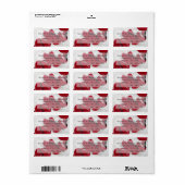 Étiquette Pétales de rose rouge en neige, mariage d'hiver (Feuille entière)