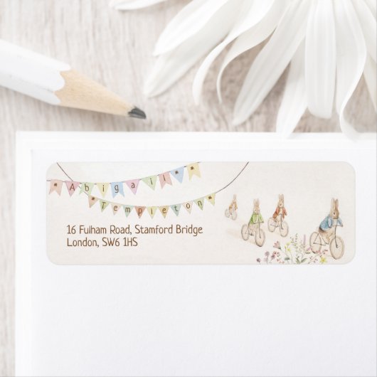 Étiquette Peter le lapin lapin Baby shower neutre entre les (En situation)