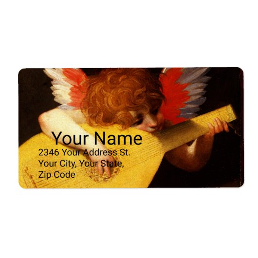 Étiquette PETIT ANGEL JOUER DE LA LUTE Musique Fabriquant Ch (Devant)