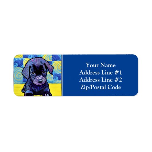 Étiquette Petit Black Lab Puppy Quilt Comme Design (Devant)