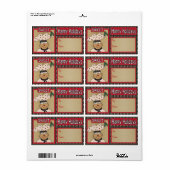 Étiquette Petit bonhomme en pain d'épices rétro | Noël (Feuille entière)