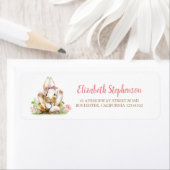 Étiquette Petit Bunny mignon rose floral (En situation)