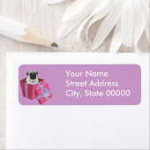 Étiquette Petit Carlin mignon présent (En situation)