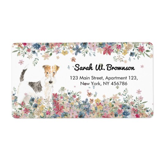 Étiquette Petit chien Fox Terrier à poil dur (Devant)