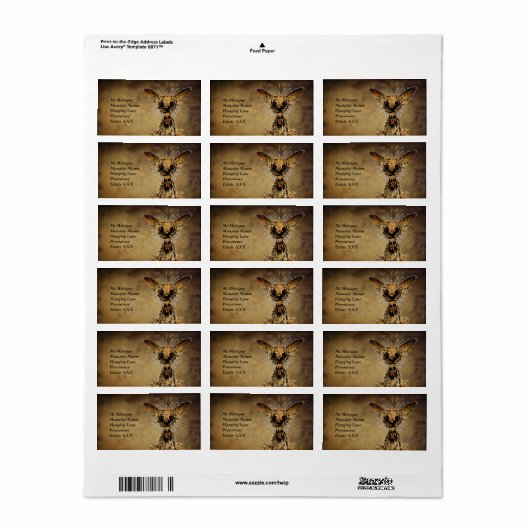 Étiquette Petit chien mignon (Feuille entière)